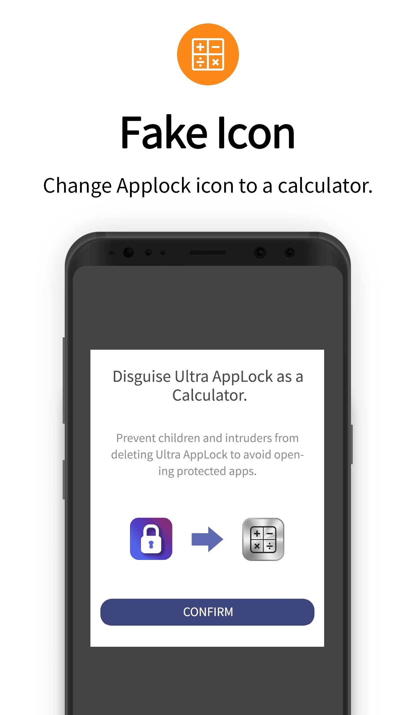 Change icon — disguise Ultra AppLock as a calculator